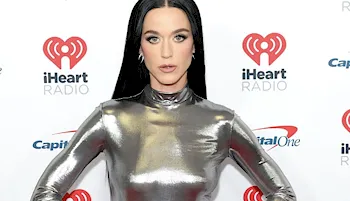 Katy Perry Hint of Pokies in a Silver Dress