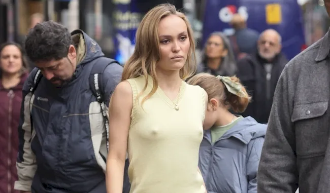 Lily-Rose Depp Nipple Pokies in London